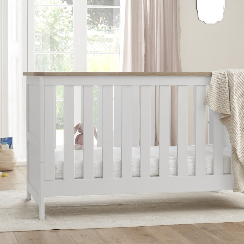Verona Cot Bed - White & Oak